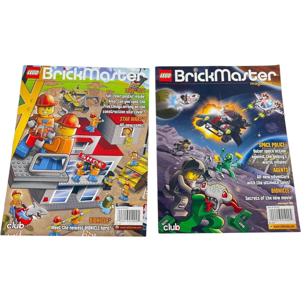 LEGO BrickMaster Magazine 2009 Lot of 2 May-June July-August Bionicle Space